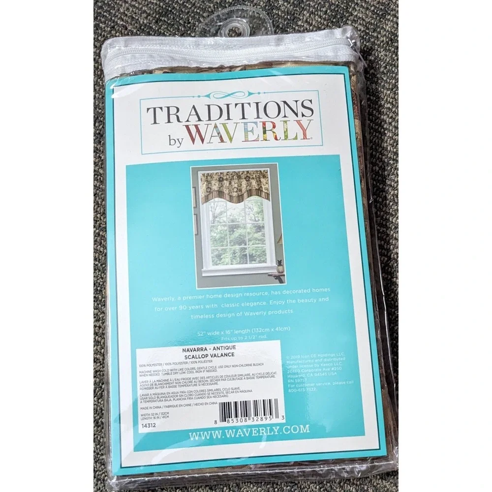 Scallop Valance Traditions‎ by Waverly Navarra Antique One New 52